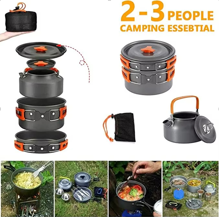 Lightweight Aluminum Camping Cookware Kit