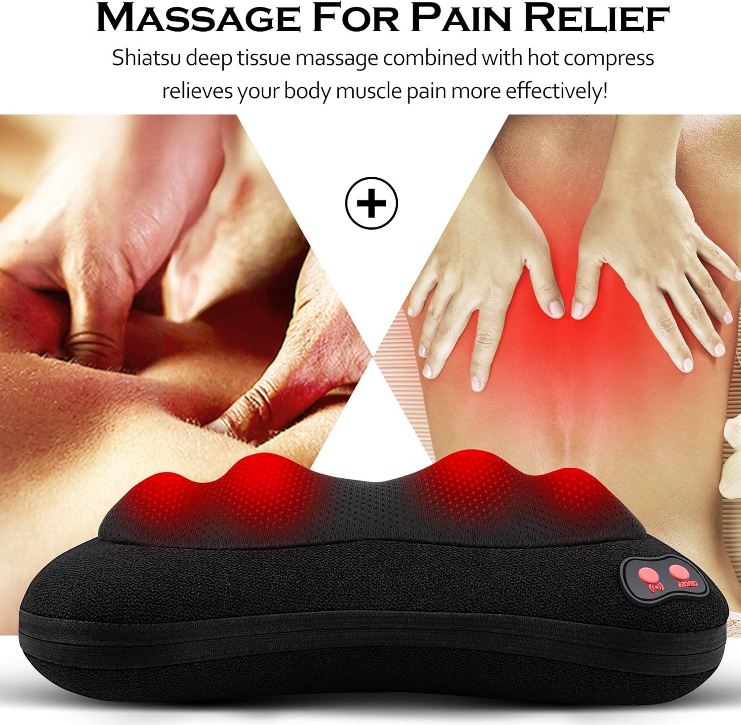 Back Massager,Shiatsu Neck Massager for Pain Relief,Electric Shoulder Foot Massage Pillow with Heat,Gifts for Mothers Day,Christmas Gifts for Women/Men,Deep Tissue Kneading for Waist,Legs