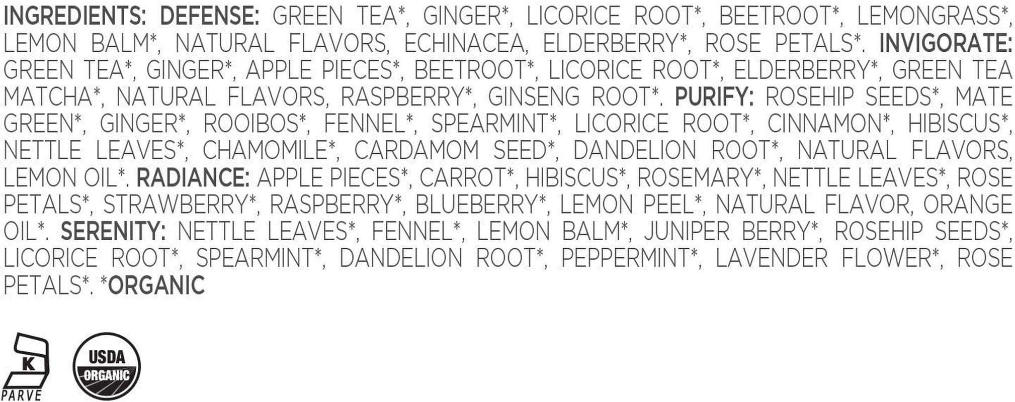 Wellbeing Assorted Presentation Box Tea Gift Set, 20 Count, 2 of Each Variety Individually Wrapped Handcrafted Pyramid Infuser Bags