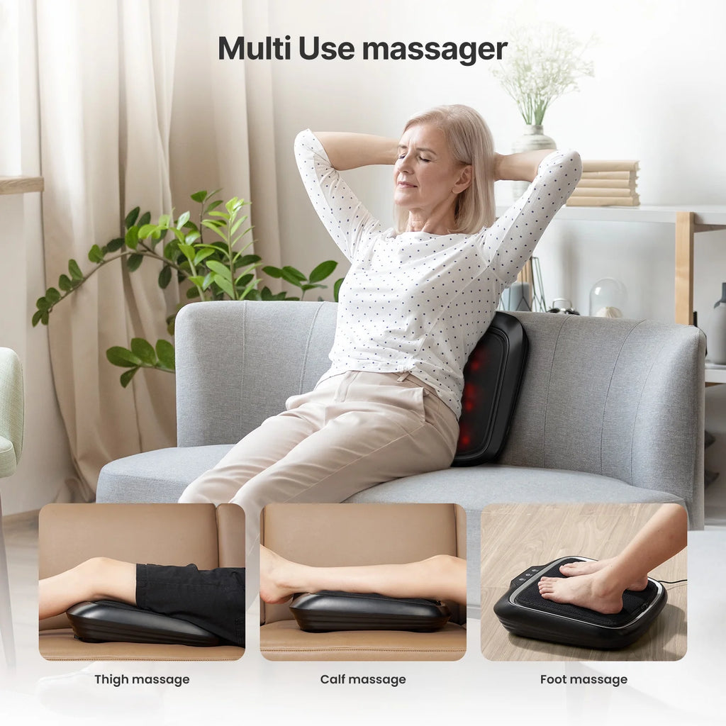 Foot Massager with Heat,Shiatsu Foot Massager for Circulation, Back Massager, Foot Warmer and Massager for Neuropathy Muscle Pain Relief Plantar Fasciitis, Christmas Birthday Gifts for Dad Mom