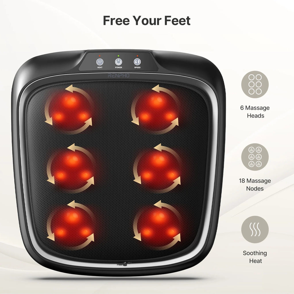 Foot Massager with Heat,Shiatsu Foot Massager for Circulation, Back Massager, Foot Warmer and Massager for Neuropathy Muscle Pain Relief Plantar Fasciitis, Christmas Birthday Gifts for Dad Mom