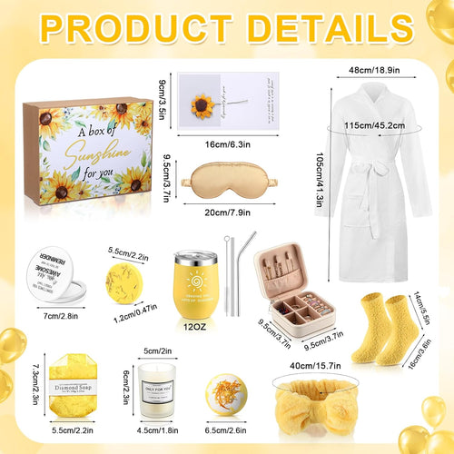 13 Pcs Birthday Gifts for Women Mothers Day Gifts Spa Basket Set for Women Mirrors Socks Steamers Jewelry Case Bath Robe Mom Nurse Girlfriend Wife