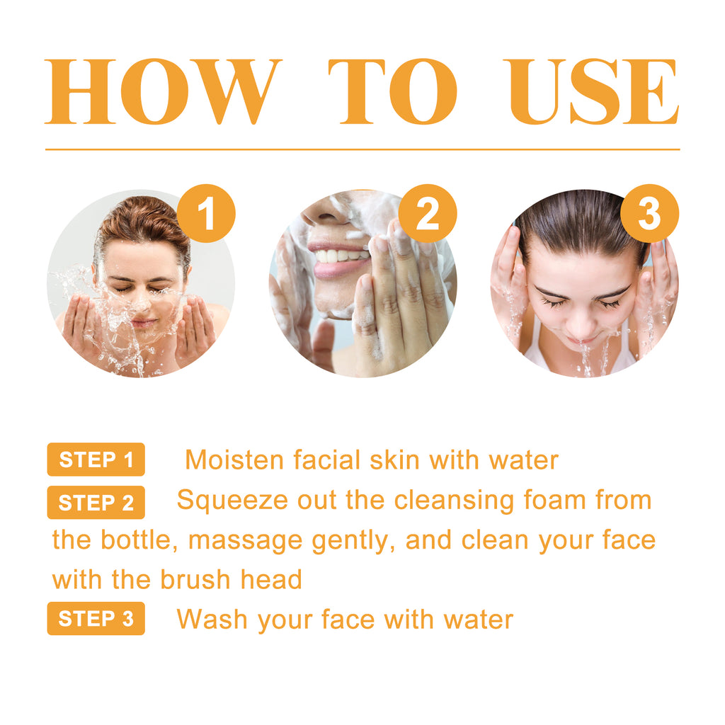 Hoygi Brightening Facial Cleanser, Deep Clean Facial Skin Fade Acne Mark Acne Mark Moisturizing Whitening Beauty