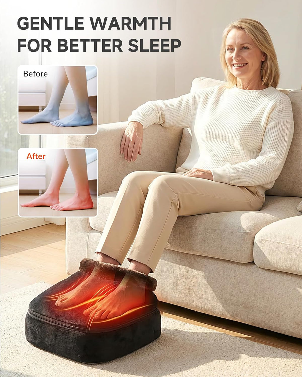 Foot Massager with Heat, Shiatsu Heated Kneading Foot Massager Machine, Electric Foot Massager, Gift for Her & Him, Home and Office Use