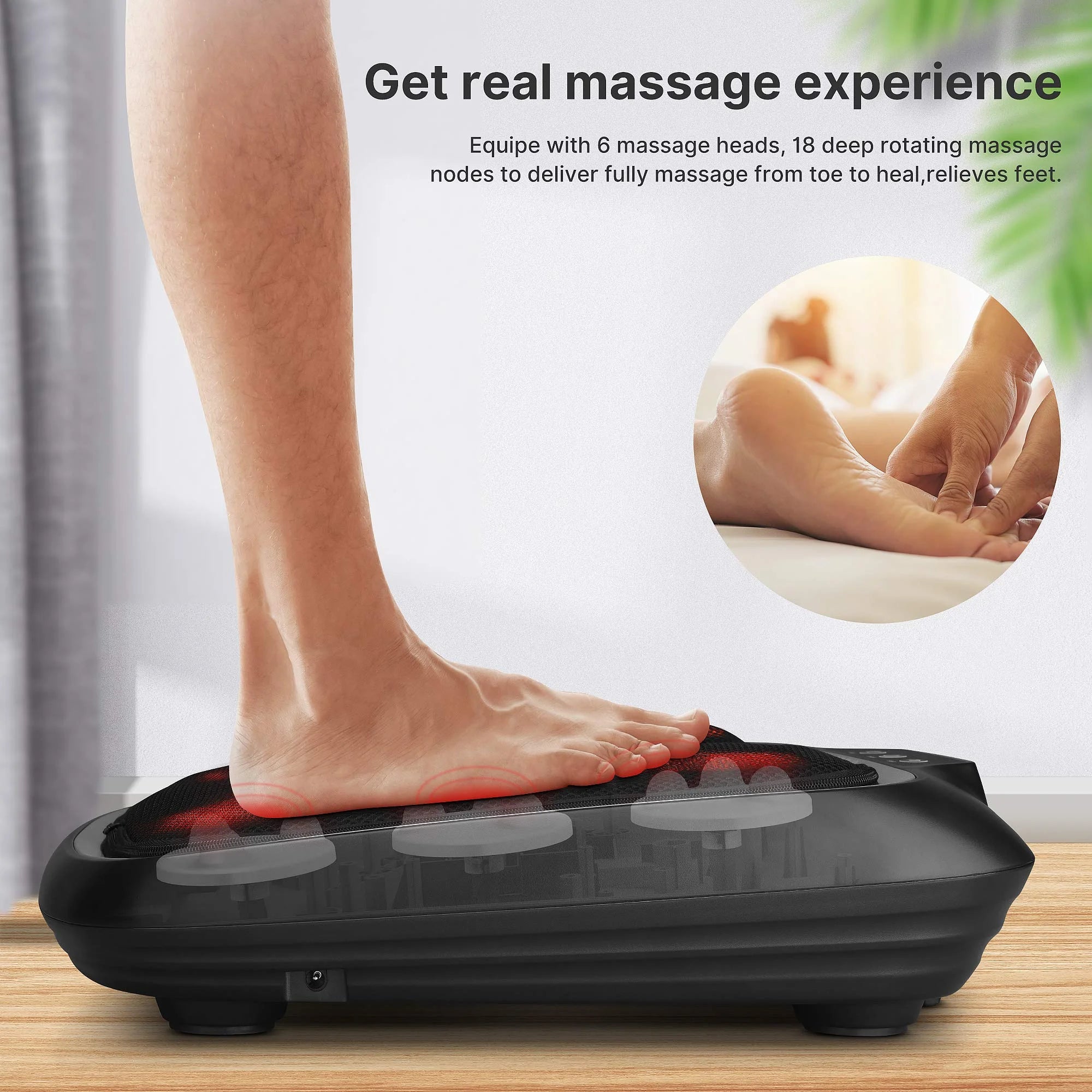 Foot Massager with Heat,Shiatsu Foot Massager for Circulation, Back Massager, Foot Warmer and Massager for Neuropathy Muscle Pain Relief Plantar Fasciitis, Christmas Birthday Gifts for Dad Mom