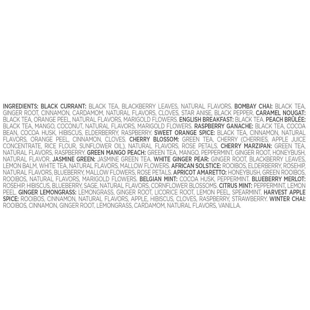 Tea Chest with 40 Handcrafted Pyramid Tea Infusers - Warming Joy Plaid