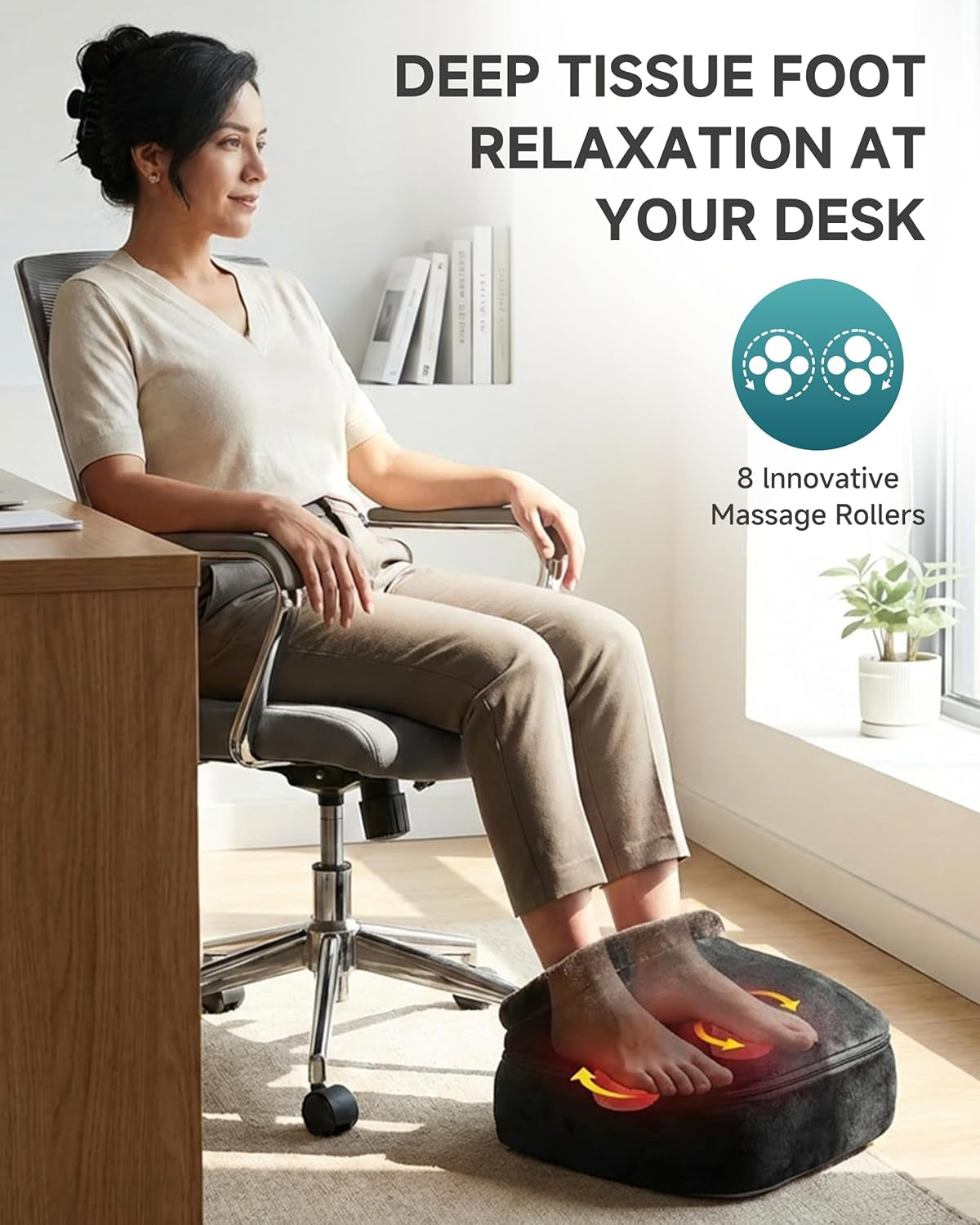 Foot Massager with Heat, Shiatsu Heated Kneading Foot Massager Machine, Electric Foot Massager, Gift for Her & Him, Home and Office Use